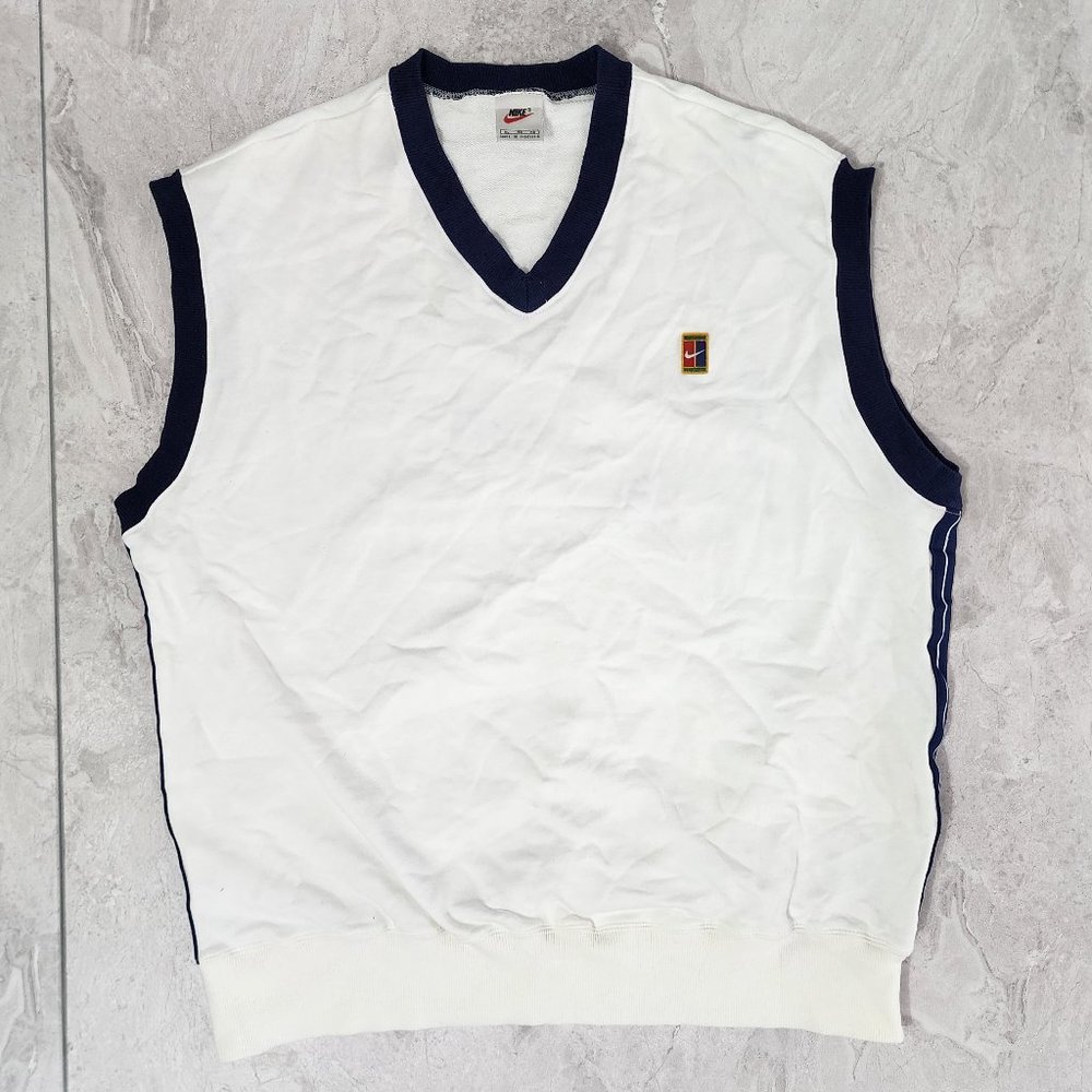 Nike Vintage Sweater Vest Men's White Size X-Large New